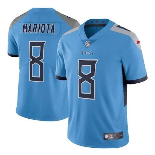 Men Tennessee Titans 8 Marcus Mariota Nike Light Blue Vapor Limited NFL Jersey